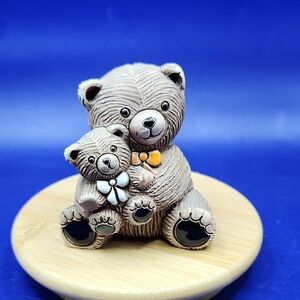 Artesania Riconada Adorable Bear Holding Teddy Bear Figurine